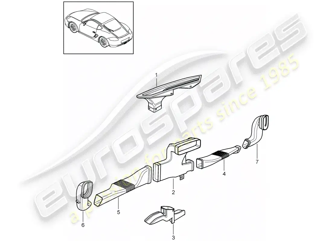 porsche 2009 (987 cayman) calentador diagrama de piezas