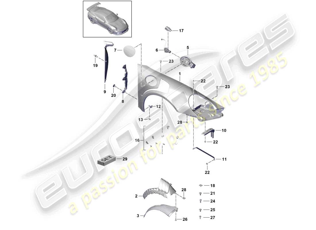 porsche 2021 (991-2 r/gt3/rs) ala 2nd generación d - mj 2018 >> diagrama de piezas