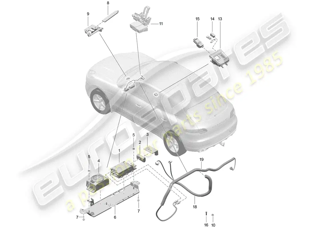 porsche 2015 (macan) para vehículos con teléfono diagrama de piezas