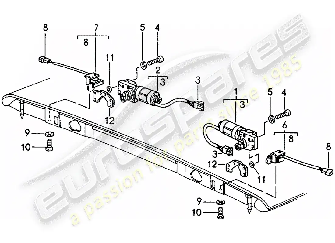 porsche 1994 (993) top convertible - captura diagrama de piezas