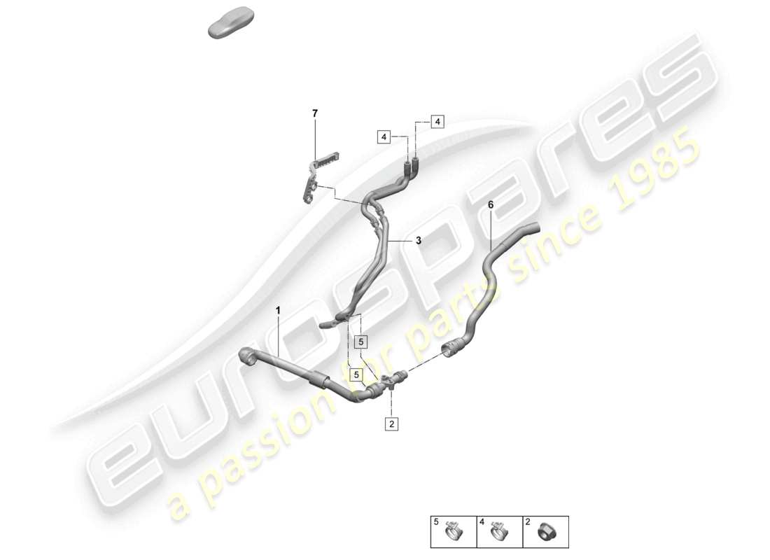 porsche 2025 (macan-e) sistema de enfriamiento del refrigerante parte trasera diagrama de piezas