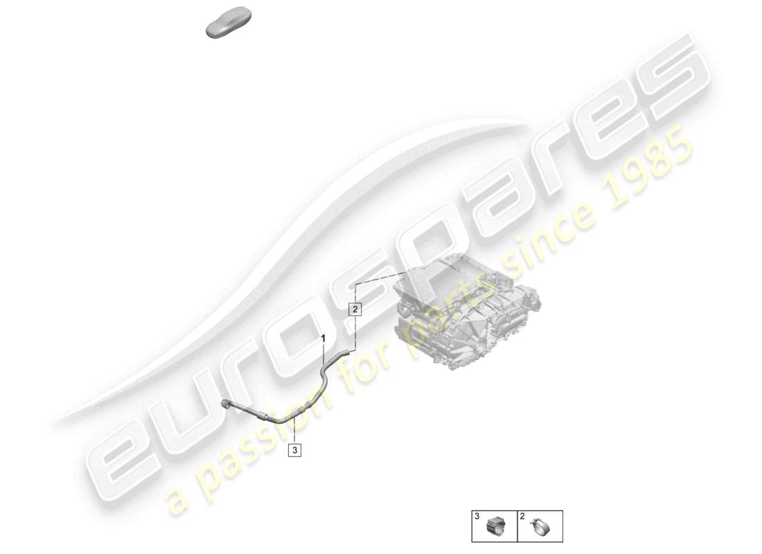 porsche 2025 (macan-e) sistema de enfriamiento del refrigerante parte trasera diagrama de piezas