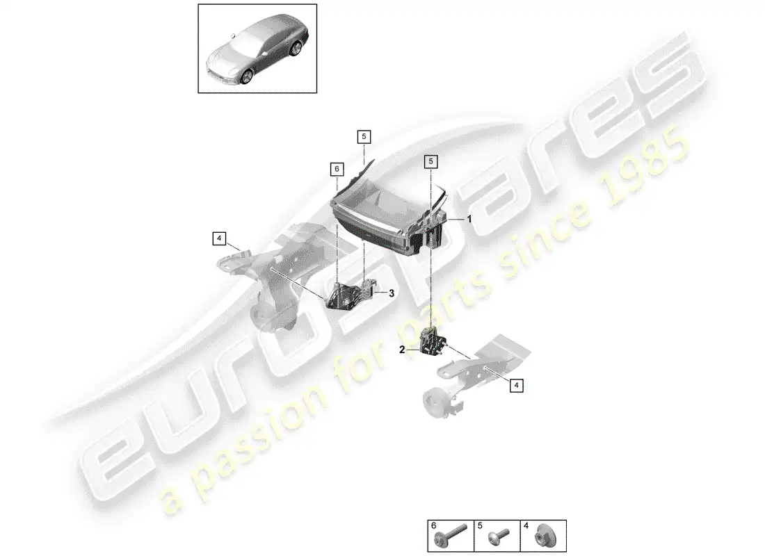 porsche 2018 (panamera 971-1) encabezar pantalla diagrama de piezas