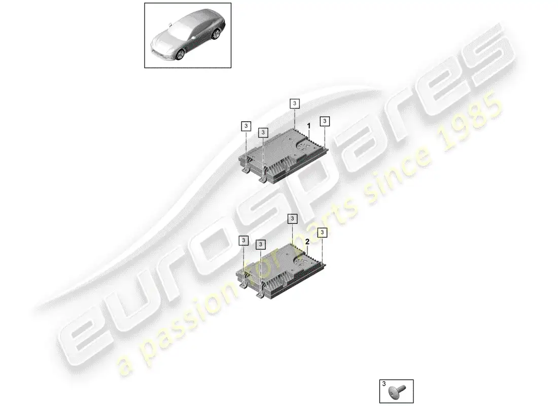 porsche 2018 (panamera 971-1) amplificador diagrama de piezas