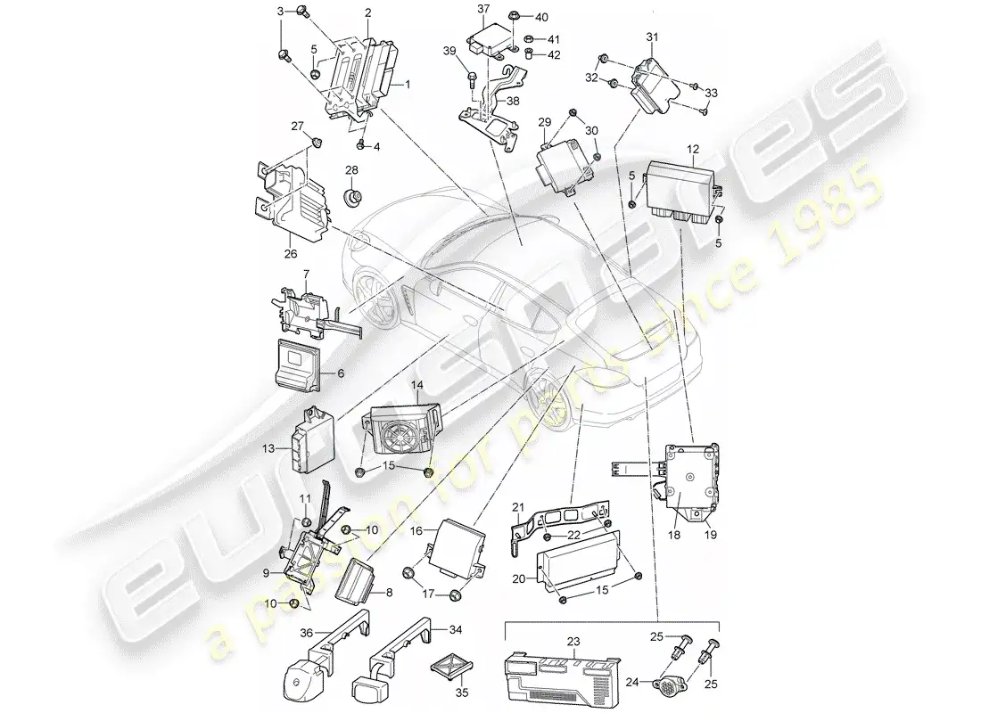 porsche 2012 (panamera 970) unidades de control diagrama de piezas