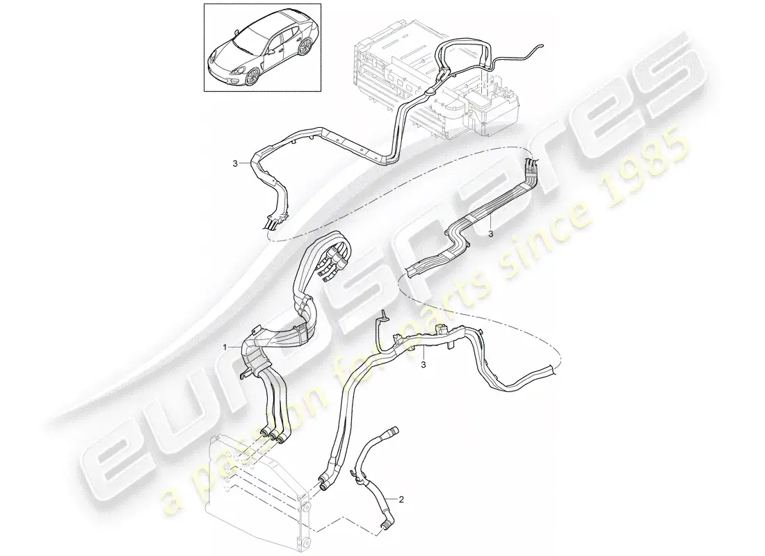 porsche 2012 (panamera 970) híbrido diagrama de piezas