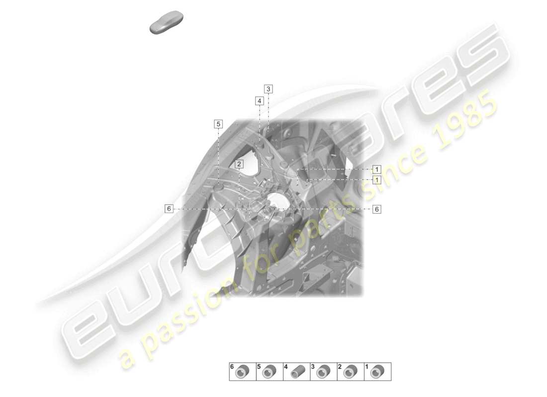 porsche 2022 (taycan 9j1-1) diagrama de piezas de la cúpula del puntal de suspensión delantero izquierdo y derecho