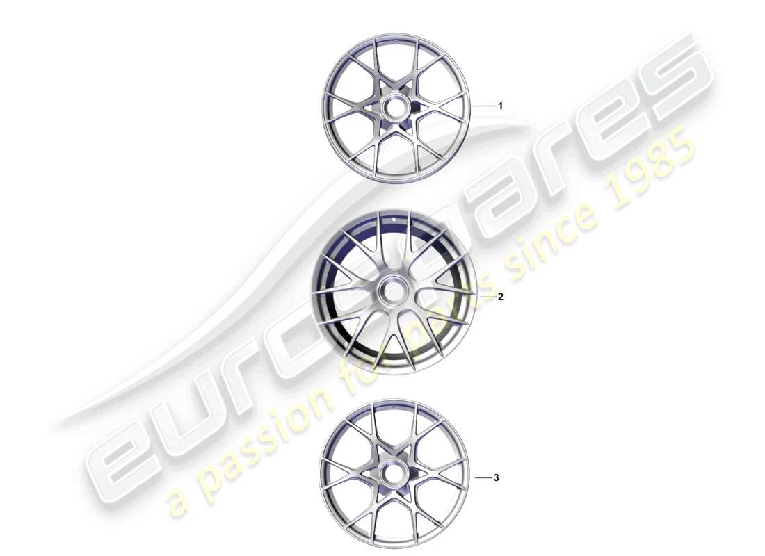 porsche 2021 (718 cayman gt4) rueda de aleación diagrama de piezas