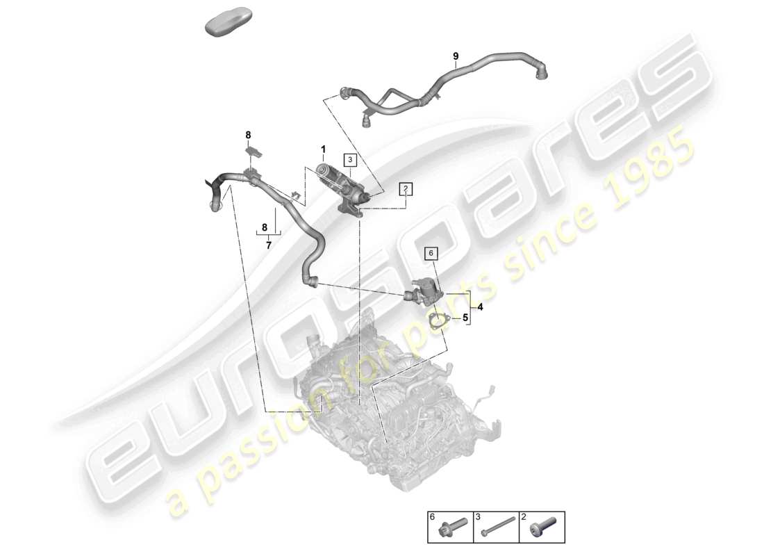 porsche 2024 (992-2) diagrama de piezas de la bomba de aire secundario