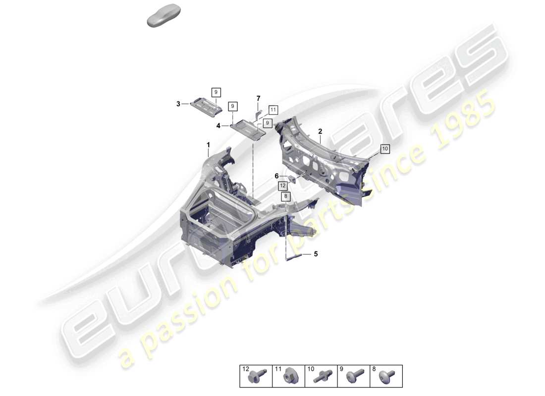 porsche 2024 (992-2) diagrama de piezas del extremo delantero (completo)