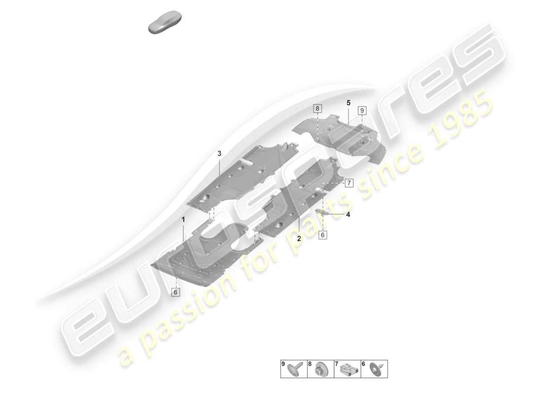 porsche 2022 (panamera 971-2) diagrama de piezas de la parte inferior de la carrocería