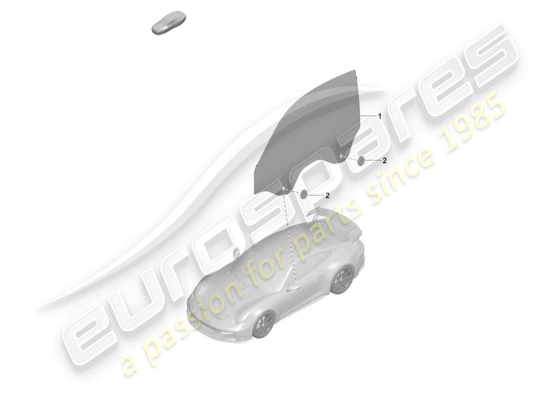 porsche 2021 (992-1 gt3/rs/st) diagrama de piezas de la ventana de la puerta