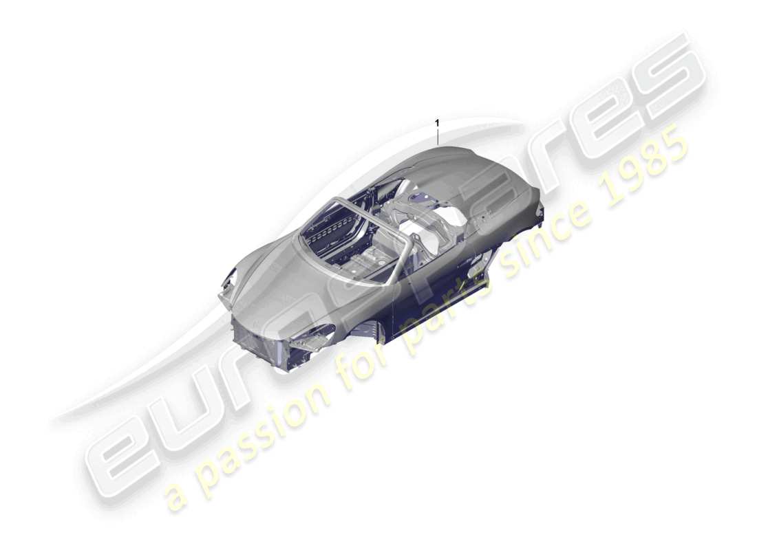 porsche 2021 (718 boxster spyder) diagrama de piezas de la carrocería del coche
