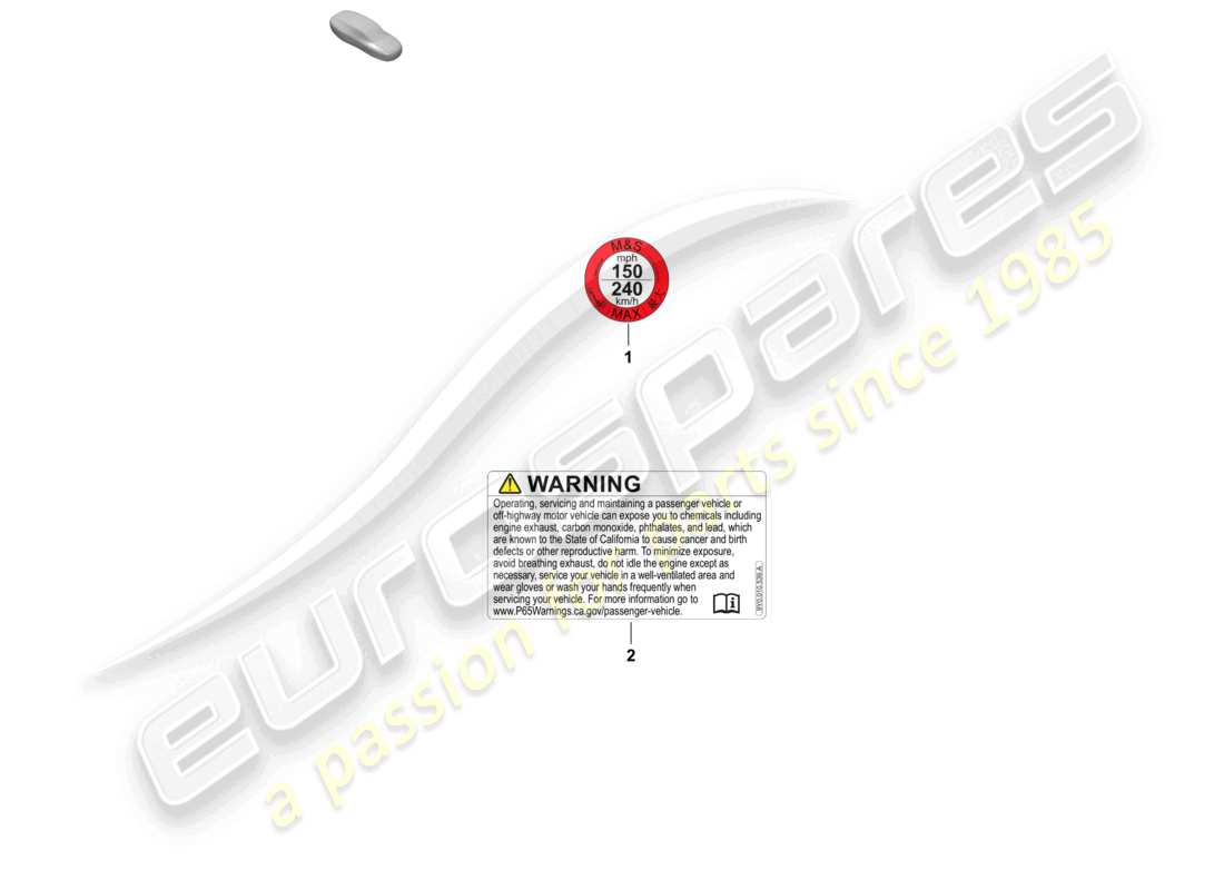 porsche 2025 (macan-e) aviso para velocidad máxima diagrama de piezas