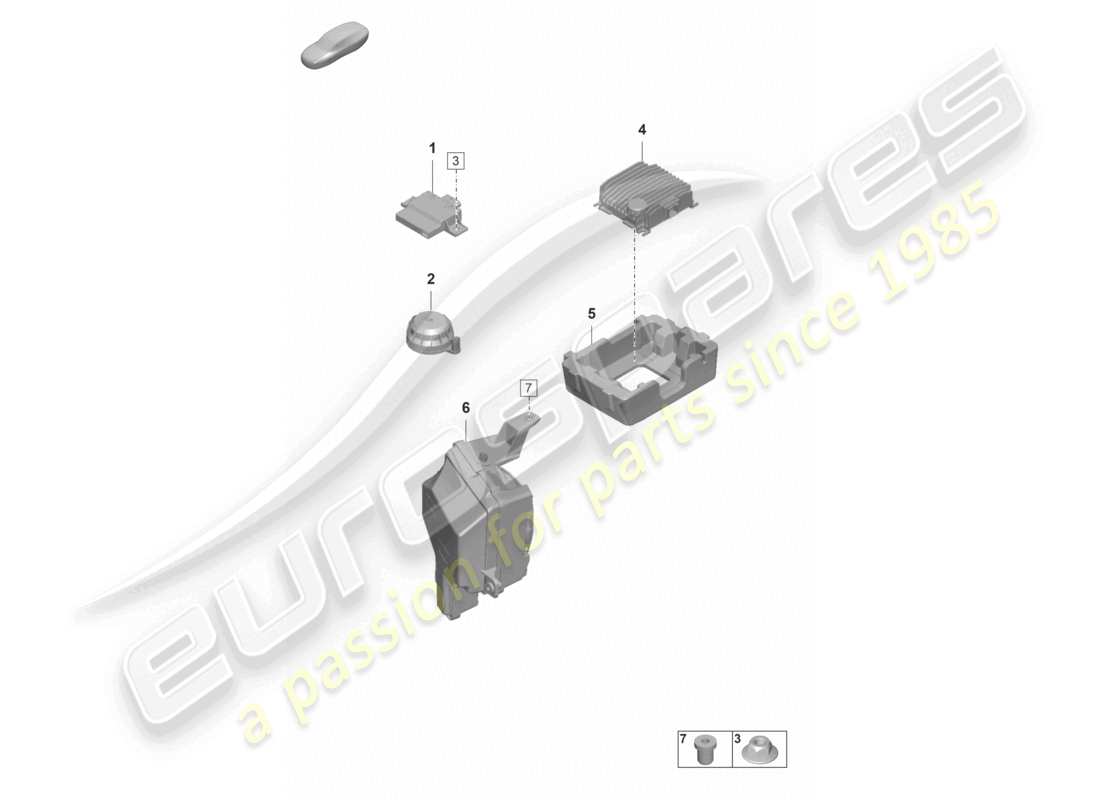 porsche 2022 (panamera 971-2) unidad de control de producción de ruido del motor diagrama de piezas del generador de ruido