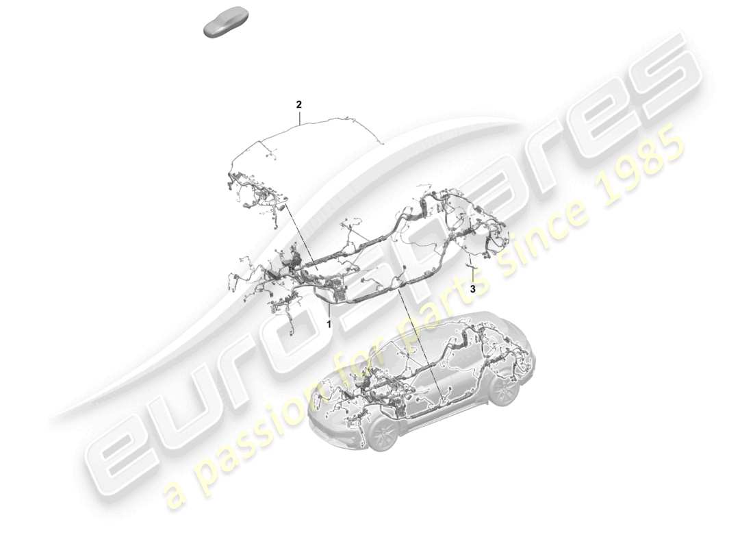 porsche 2026 (taycan 9j1-2) juego de cables tablero del habitáculo diagrama de piezas