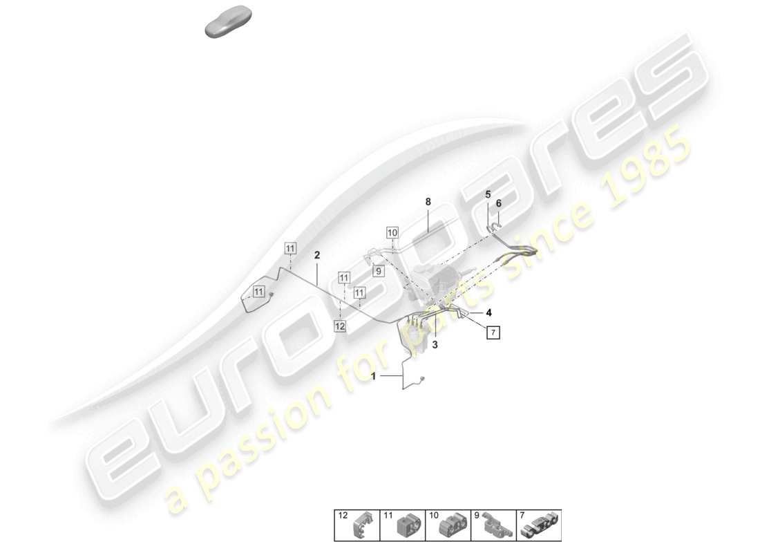 porsche 2024 (992-2 turbo / s) diagrama de piezas de la línea de freno delantera