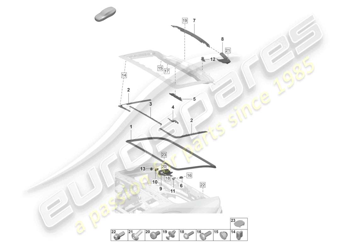 porsche 2022 (panamera 971-2) juntas amortiguador de sonido tapa trasera diagrama de piezas