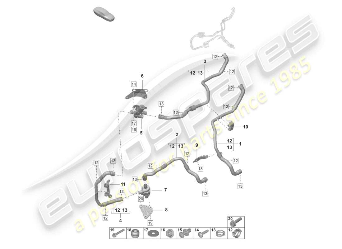porsche 2022 (panamera 971-2) diagrama de piezas del calentador básico de gasolina: mangueras de refrigerante