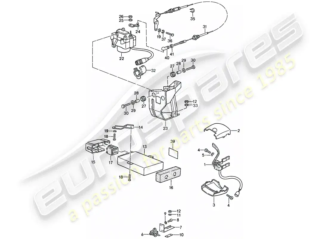 porsche 1988 (911) sistema de control de crucero - d - mj 1988>> diagrama de piezas