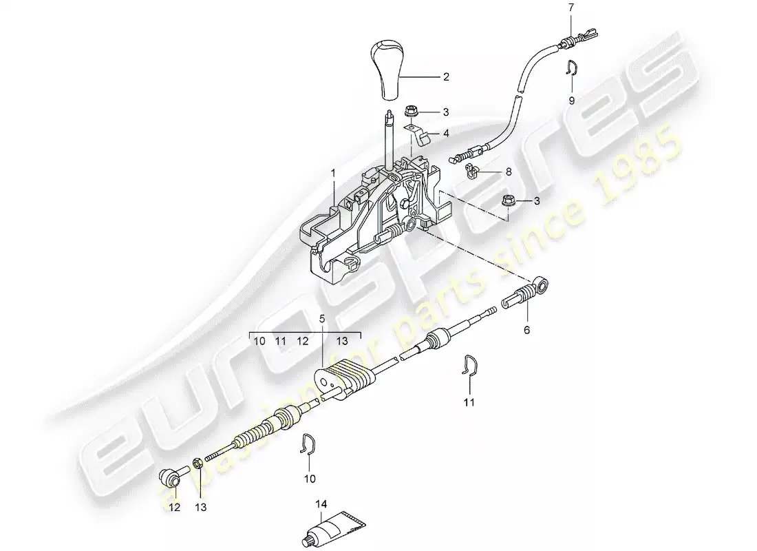 porsche 2004 (996) palanca selectora - tiptronic diagrama de piezas
