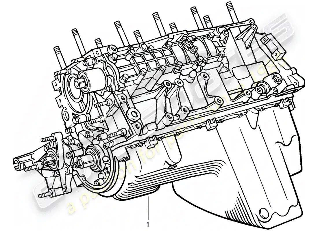 porsche 1994 (968) motor corto - cárter diagrama de piezas