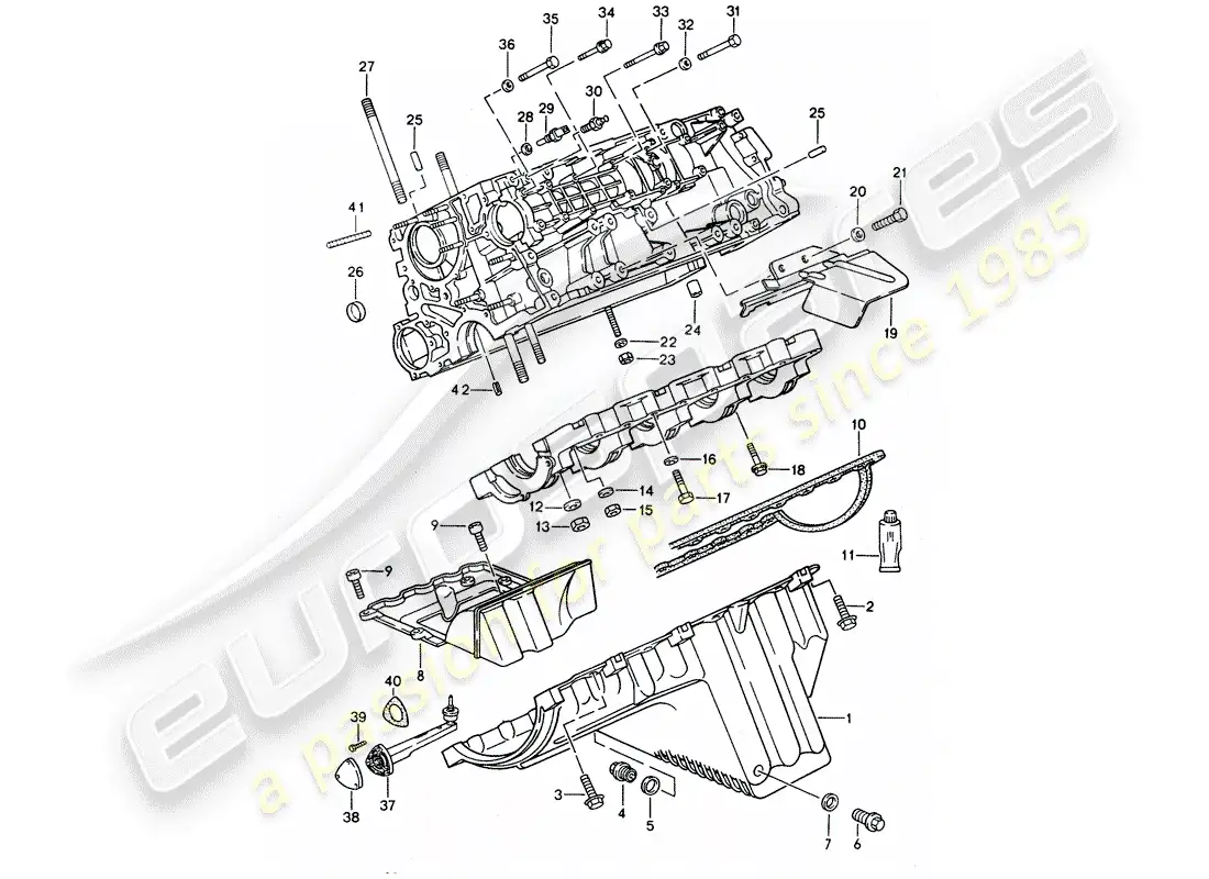 porsche 1994 (968) carter - sujetadores diagrama de piezas