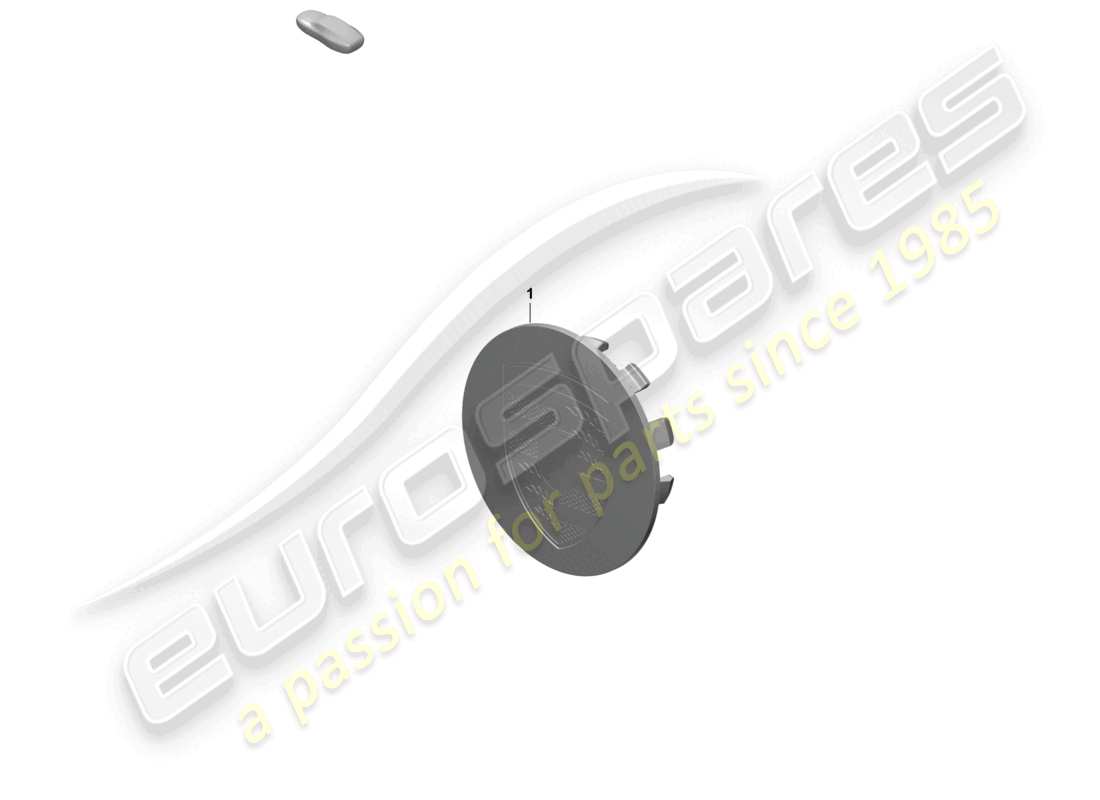 porsche 2025 (macan-e) tapacubos emblema monocromático diagrama de piezas