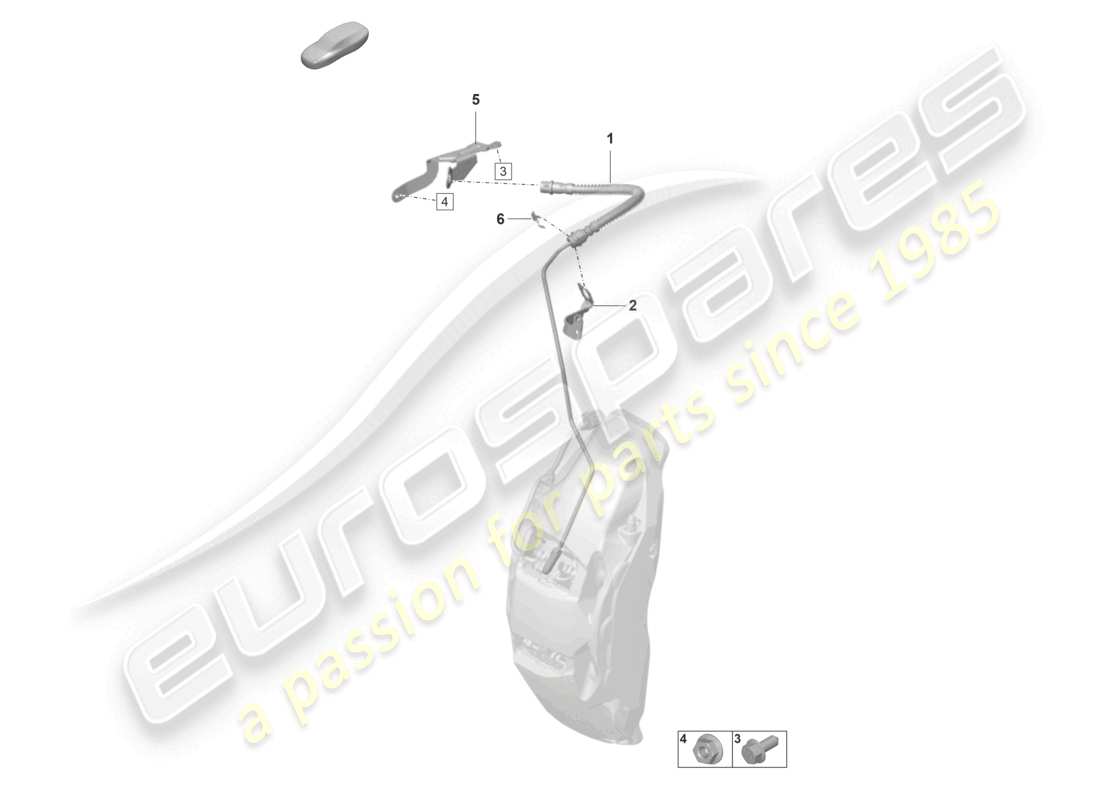 porsche 2021 (taycan 9j1-1) diagrama de piezas del tubo/manguera de freno desde la manguera de freno hasta la carcasa de la pinza de freno