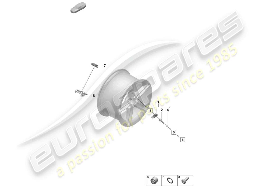 porsche 2025 (taycan 9j1-2) sistema de control de presión de neumáticos diagrama de piezas