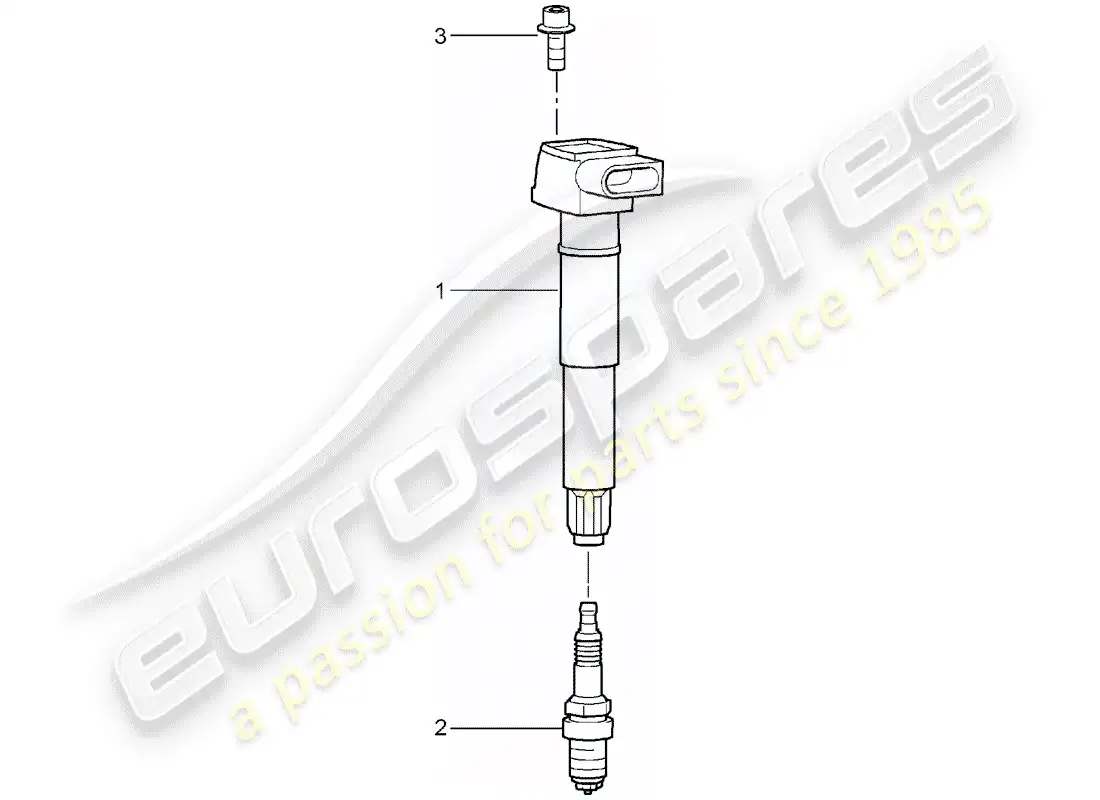 porsche 2005 (carrera gt) diagrama de piezas del sistema de encendido