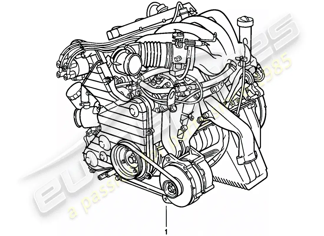 porsche 1983 (944) motor de repuesto diagrama de piezas