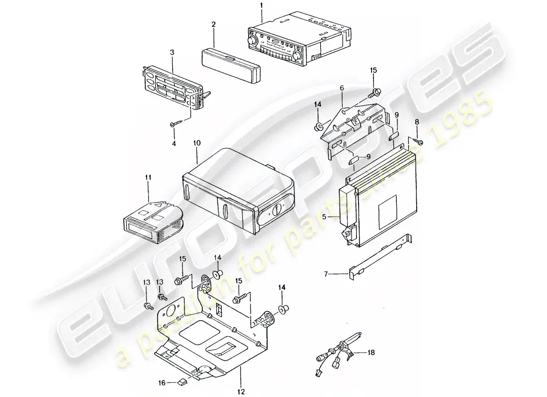 porsche 2004 (996 turbo / gt2) unidad de radio - amplificador - d >> - mj 2002 diagrama de piezas
