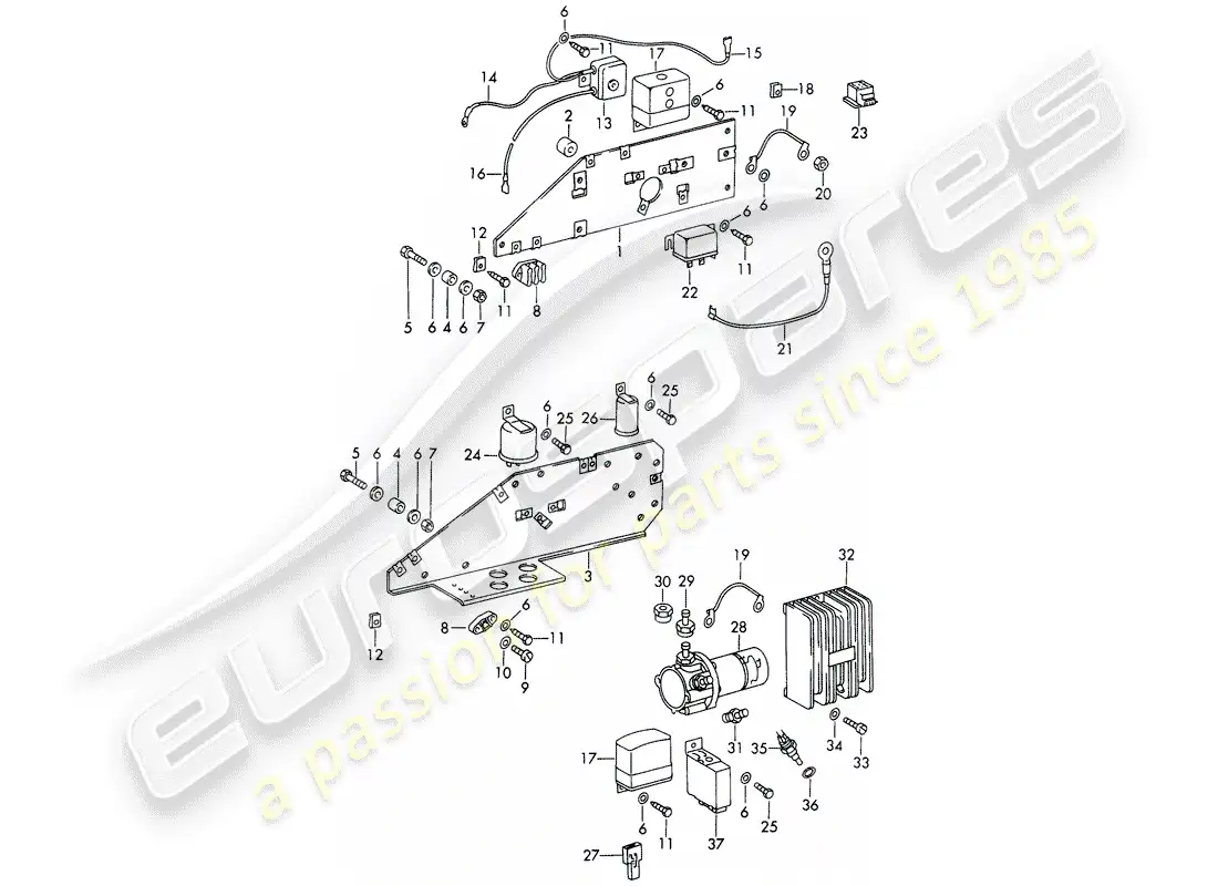 porsche 1966 (911/912) lámina diagrama de piezas