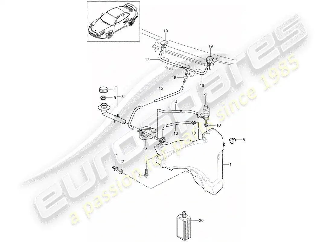 porsche 2011 (997-2 turbo / gt2 rs) diagrama de piezas de la unidad arandela