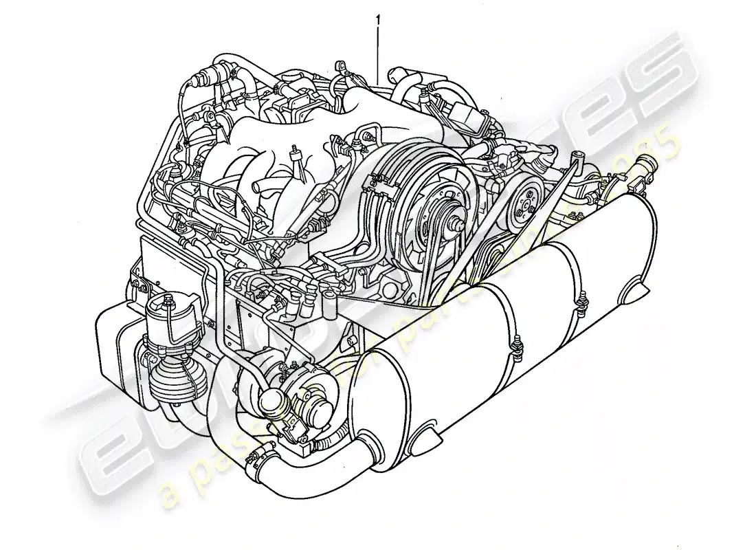 porsche 1988 (959) motor de repuesto diagrama de piezas