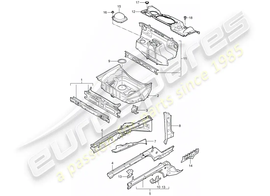 porsche 2009 (997-2 gt3) interfaz diagrama de piezas