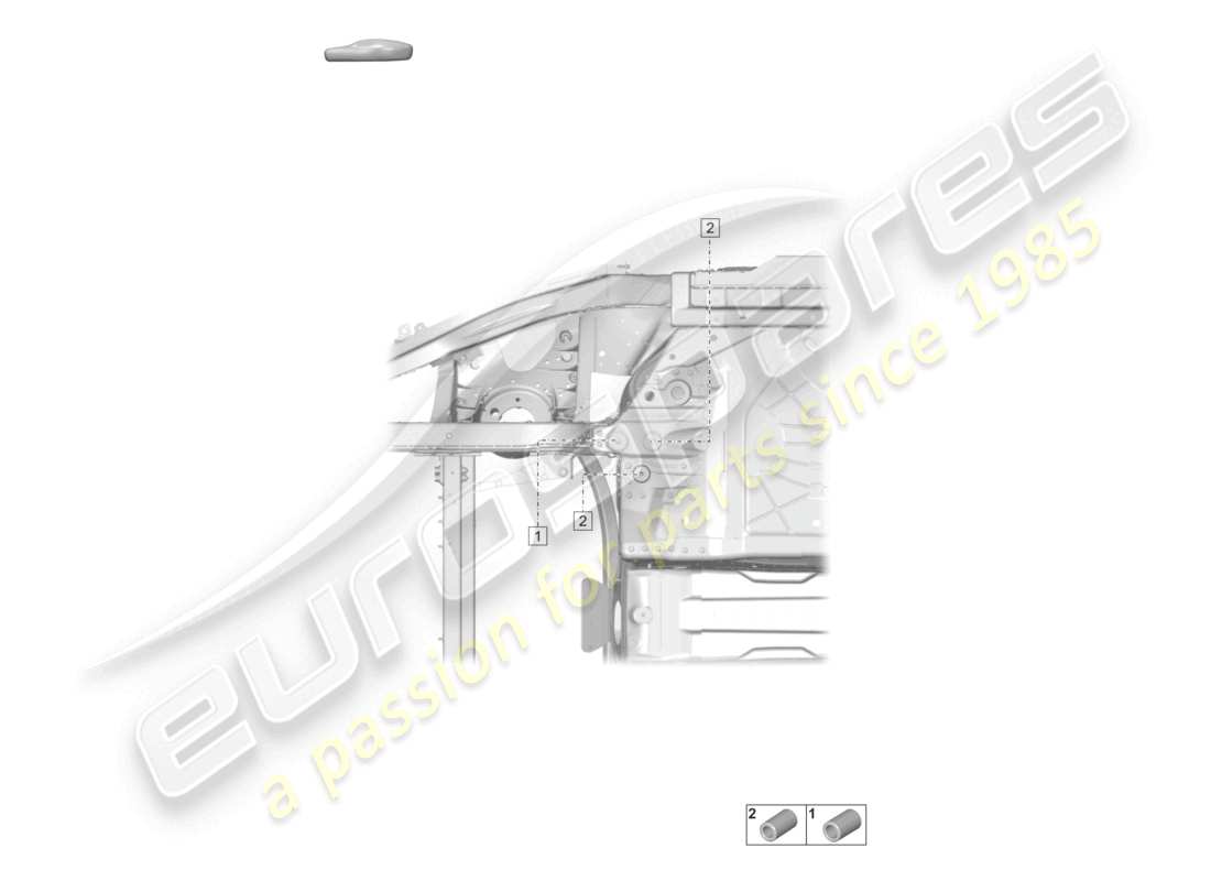 porsche 2021 (taycan 9j1-1) soporte del eje delantero barra estabilizadora delantera batería de alto voltaje diagrama de piezas