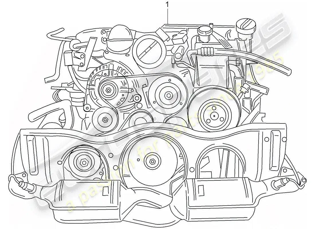 porsche 2008 (997-1 gt3) motor de repuesto diagrama de piezas