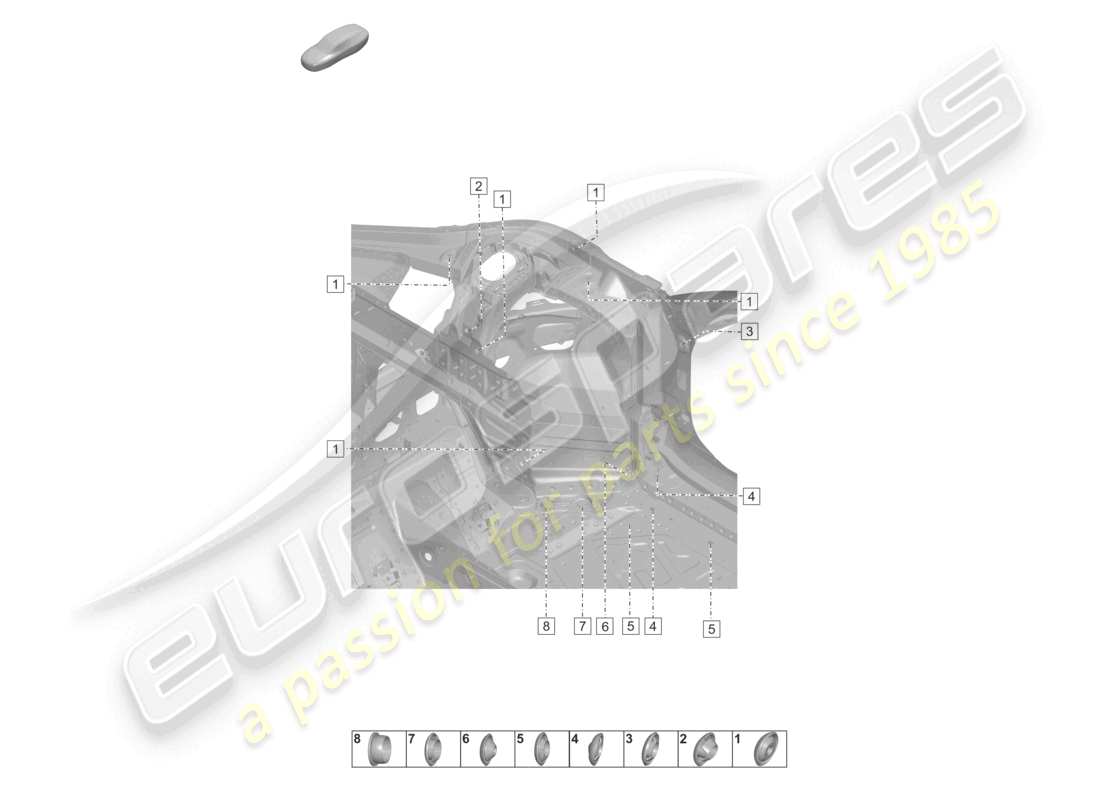 porsche 2025 (992-2 turbo / s) tapones para la parte delantera de la carrocería diagrama de piezas de la carcasa de la rueda de la carrocería del coche