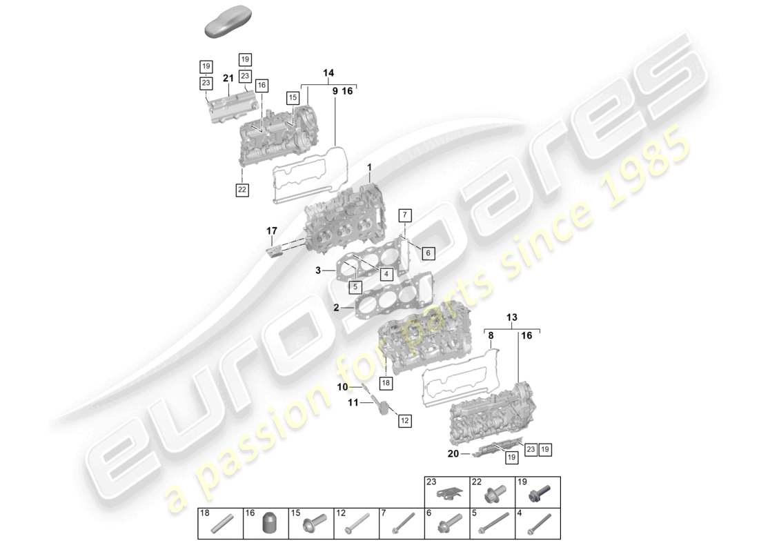 porsche 2024 (992-2) culata junta de culata tapa de válvula diagrama de piezas