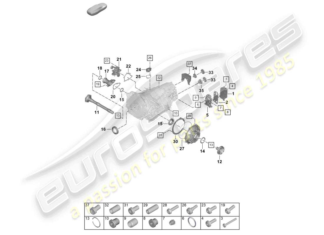 porsche 2024 (992-2) caja de cambios manual piezas individuales diagrama de piezas