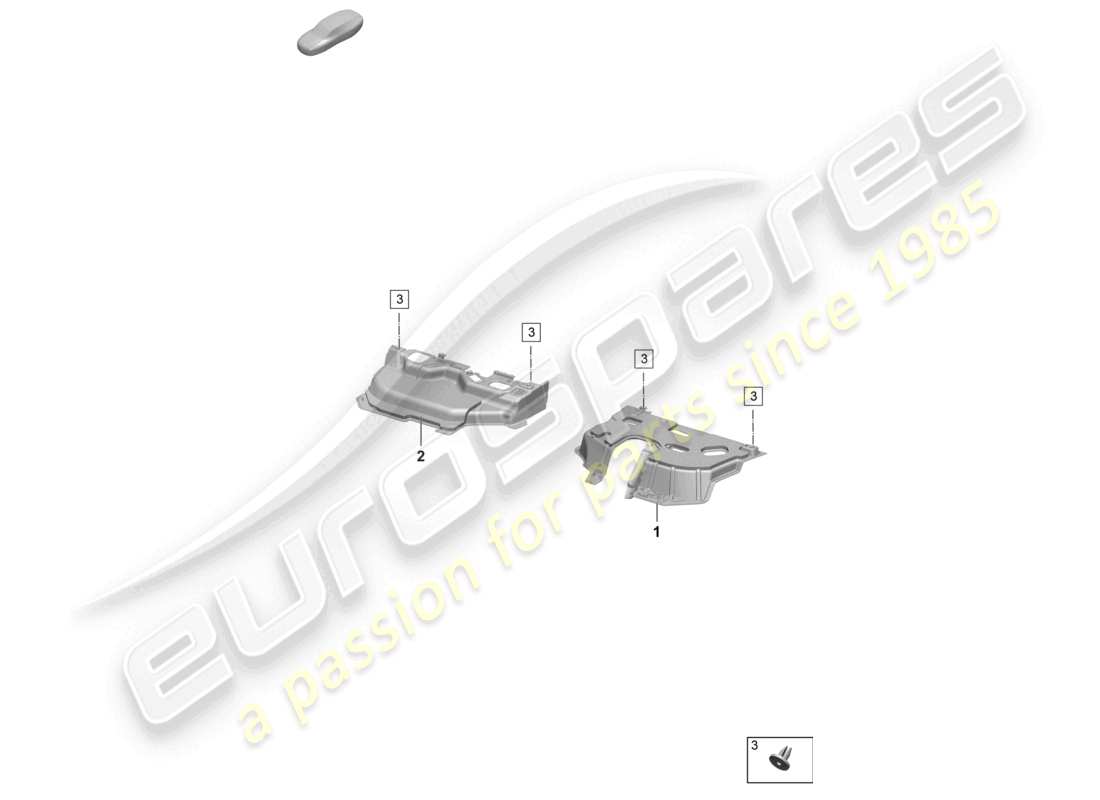 porsche 2026 (taycan 9j1-2) diagrama de piezas del espacio para los pies de la placa de aislamiento acústico