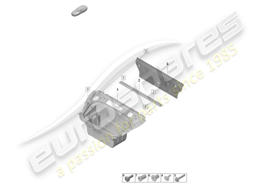 porsche 2020 (taycan 9j1-1) parte delantera revestimiento del compartimento de equipaje diagrama de piezas