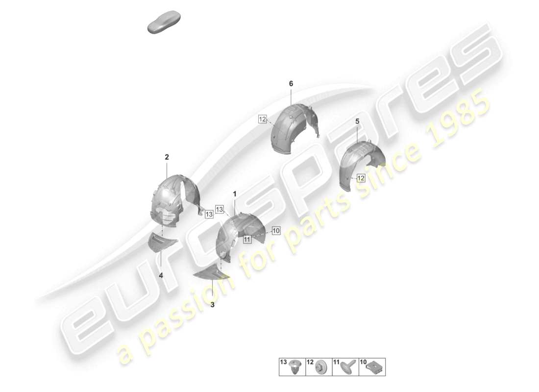 porsche 2021 (taycan 9j1-1) diagrama de piezas del revestimiento de la rueda