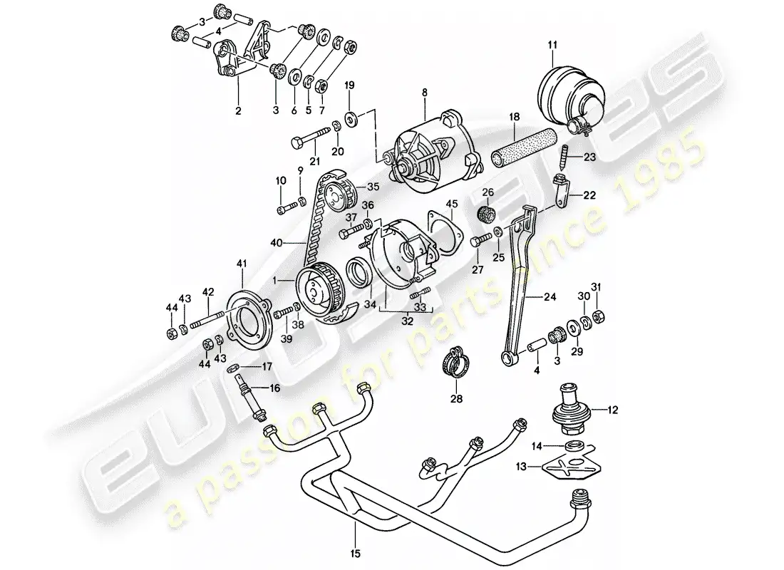porsche 1989 (911) inyección de aire diagrama de piezas