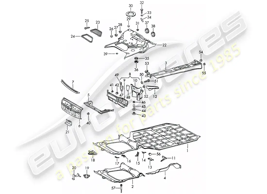 porsche 1965 (911/912) marco diagrama de piezas