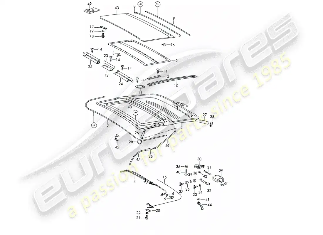 porsche 1965 (911/912) quemacocos - eléctrico diagrama de piezas