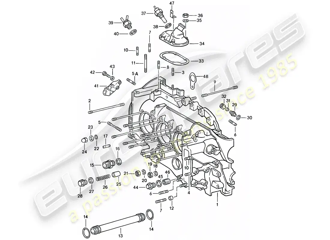 porsche 1986 (911) crankcase diagrama de piezas