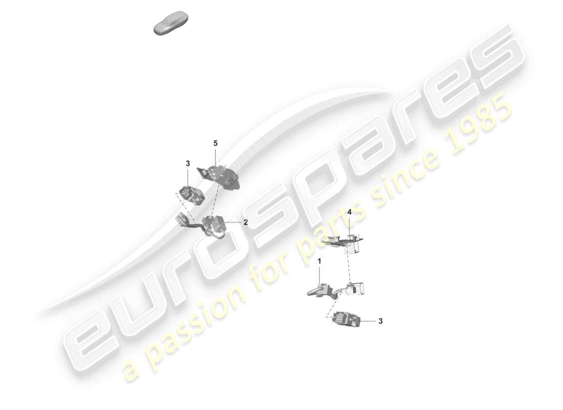 porsche 2021 (taycan 9j1-1) diagrama de piezas del asiento trasero eléctrico